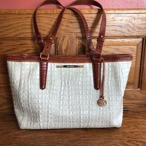 Brahmin Medium Asher Tote Pearl White